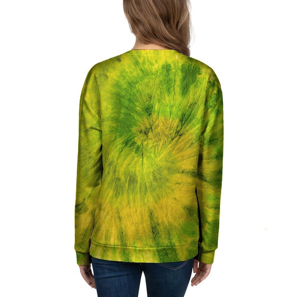 Lime Green Tie Dye Women's Sweatshirt-grizzshop