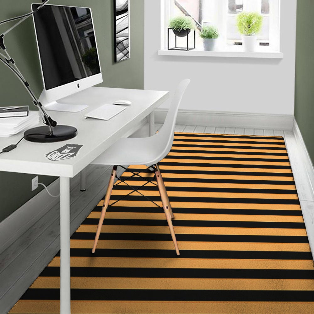 Line Halloween Print Pattern Floor Mat-grizzshop