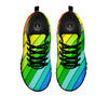 Lines Rainbow Diagonal Print Pattern Black Sneaker-grizzshop