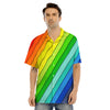 Lines Rainbow Diagonal Print Pattern Men's Hawaiian Shirt-grizzshop