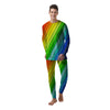 Lines Rainbow Diagonal Print Pattern Men's Pajamas-grizzshop