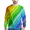 Lines Rainbow Diagonal Print Pattern Men's Sweatshirt-grizzshop