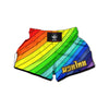 Lines Rainbow Diagonal Print Pattern Muay Thai Boxing Shorts-grizzshop