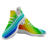 Lines Rainbow Diagonal Print Pattern White Athletic Shoes-grizzshop