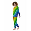 Lines Rainbow Diagonal Print Pattern Women's Pajamas-grizzshop