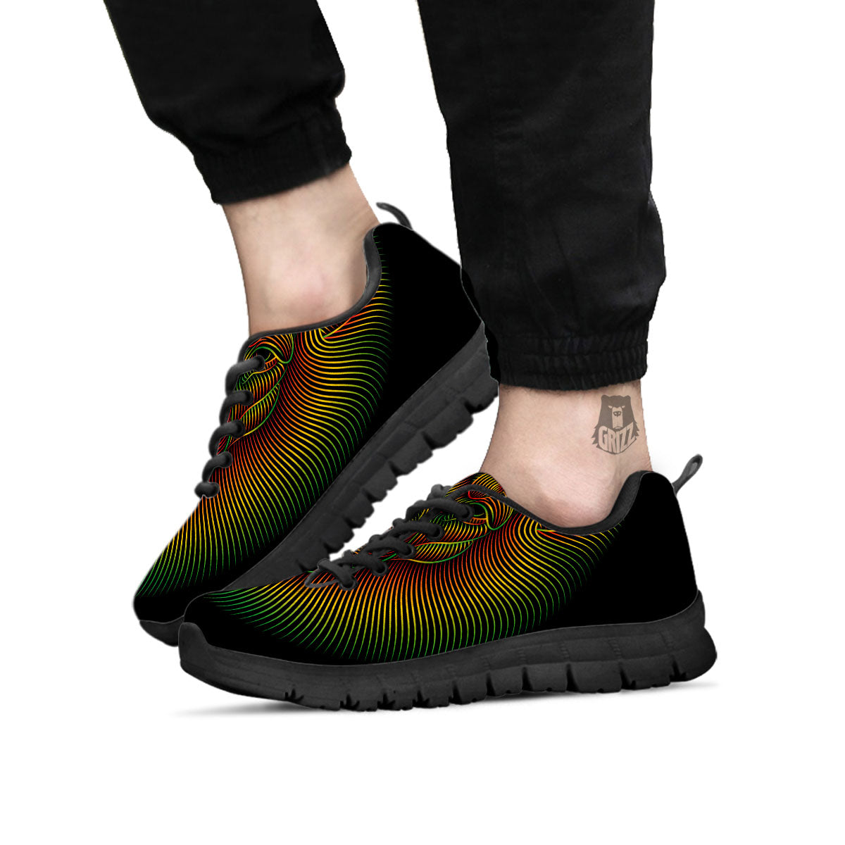 Lion Rasta Print Black Sneaker-grizzshop