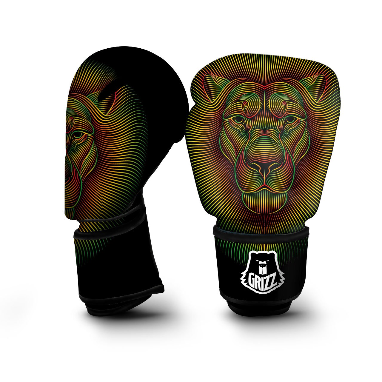 Lion Rasta Print Boxing Gloves-grizzshop