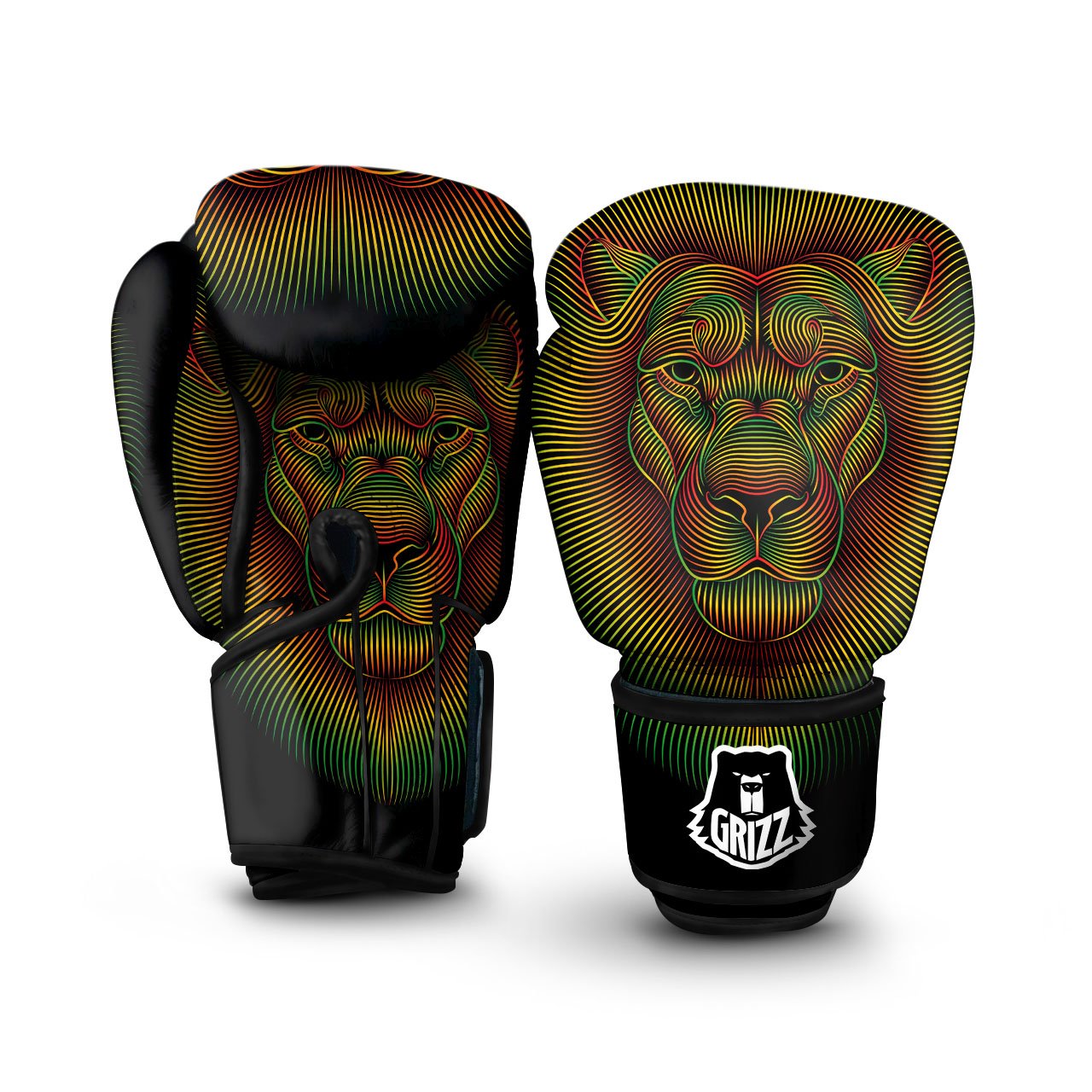 Lion Rasta Print Boxing Gloves-grizzshop