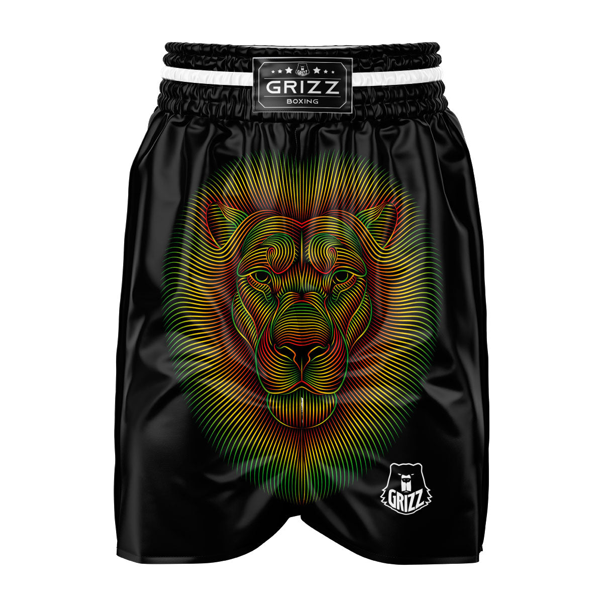Lion Rasta Print Boxing Shorts-grizzshop