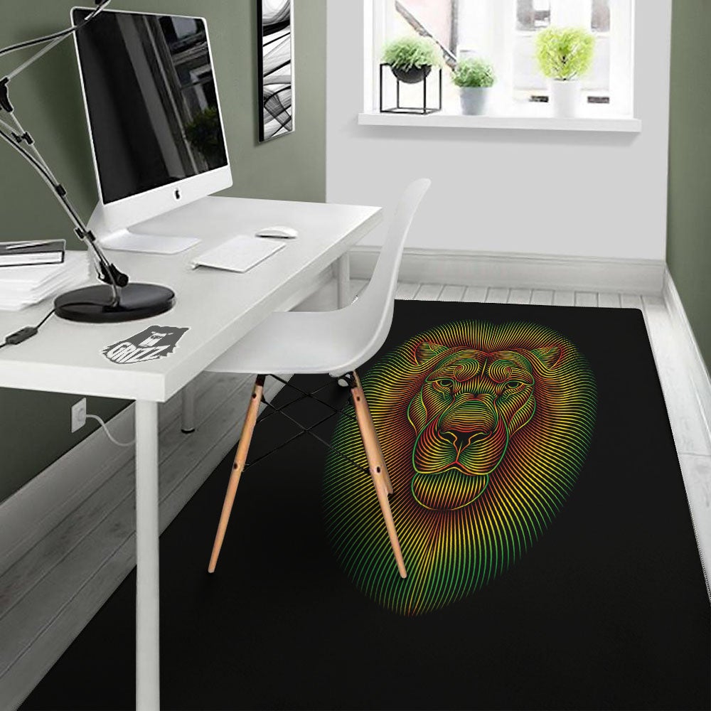 Lion Rasta Print Floor Mat-grizzshop