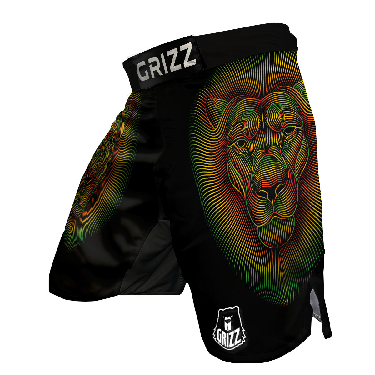 Lion Rasta Print MMA Shorts-grizzshop