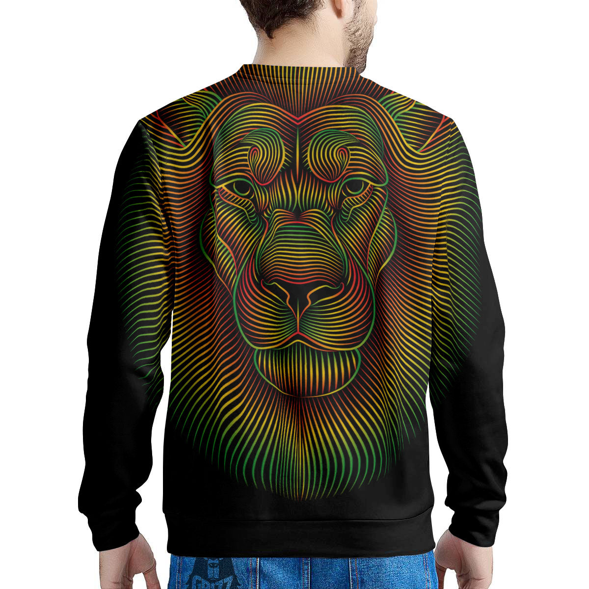 Lion Rasta Print Men's Sweatshirt-grizzshop