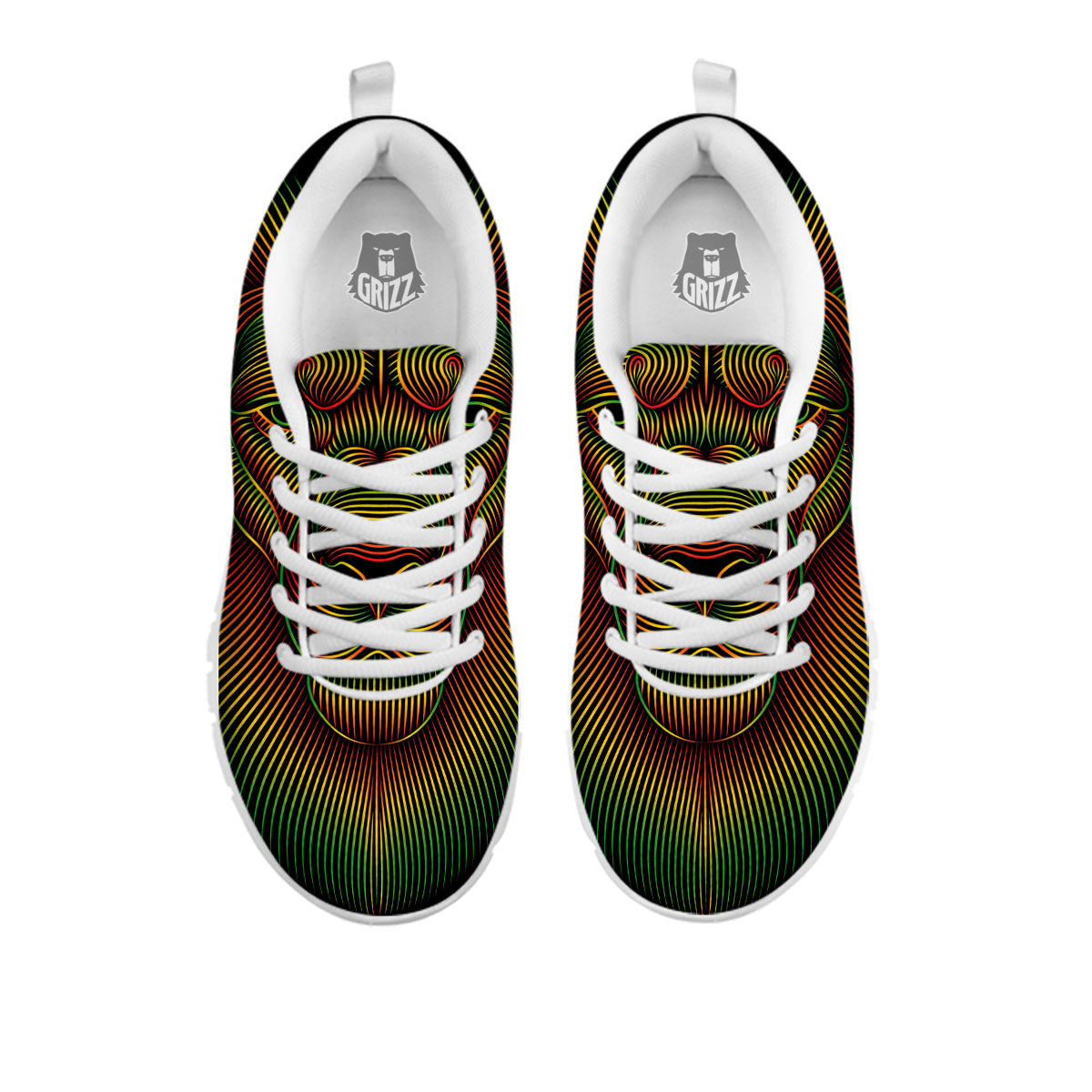 Lion Rasta Print White Sneaker-grizzshop