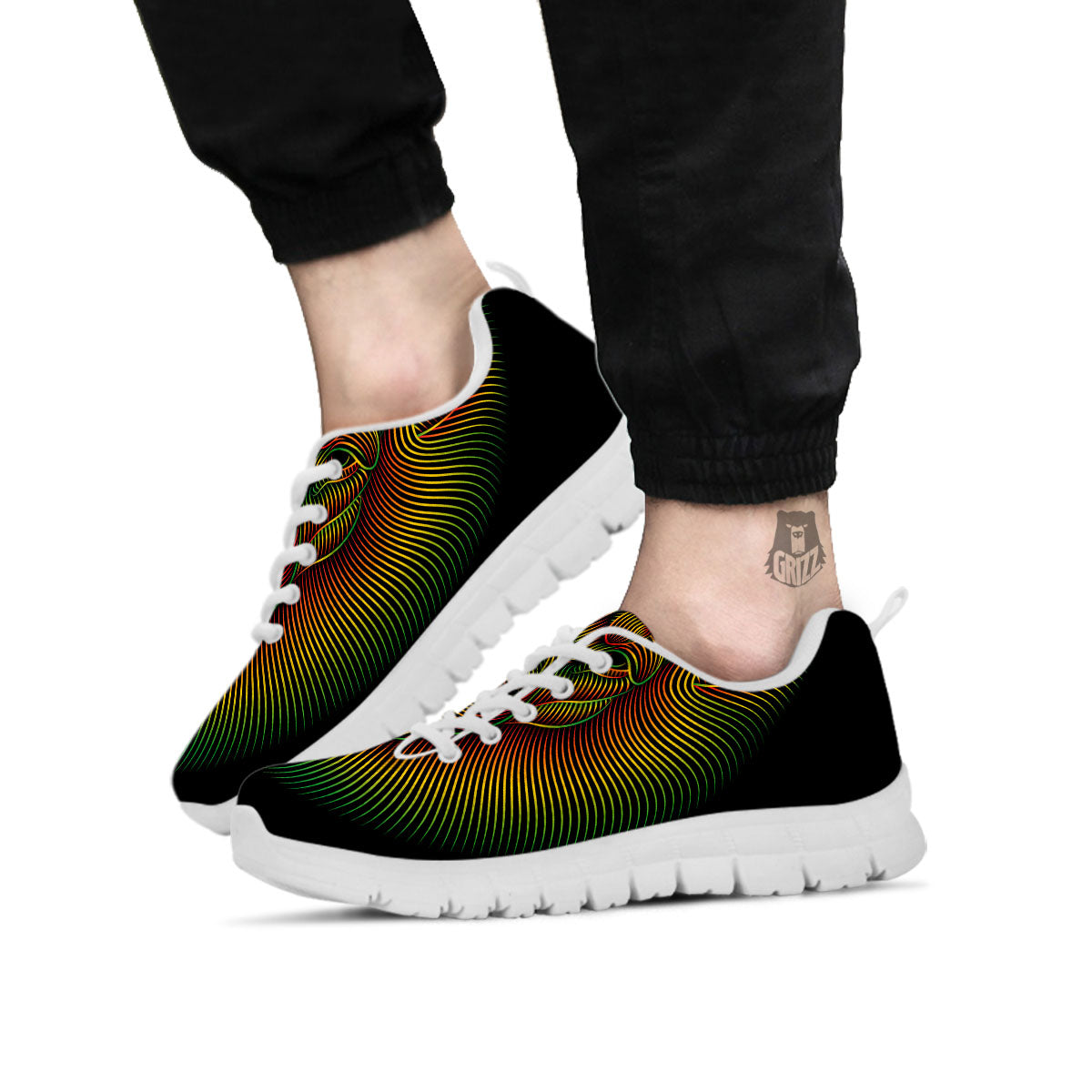 Lion Rasta Print White Sneaker-grizzshop