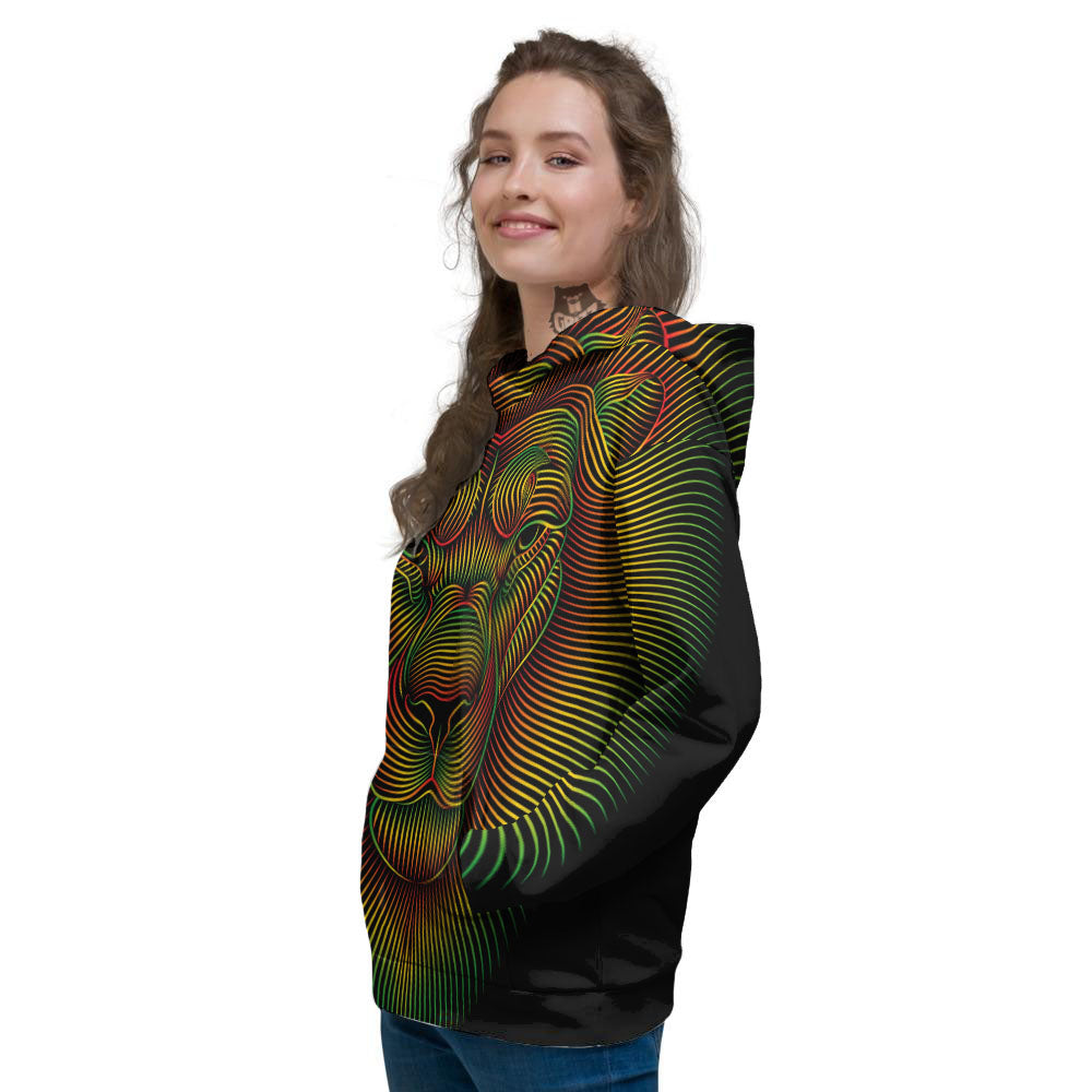 Lion Rasta Print Women's Hoodie-grizzshop