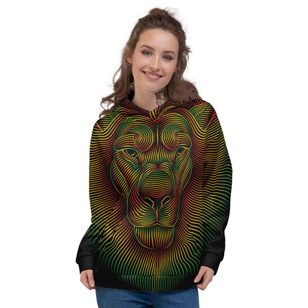 Lion Rasta Print Women's Hoodie-grizzshop