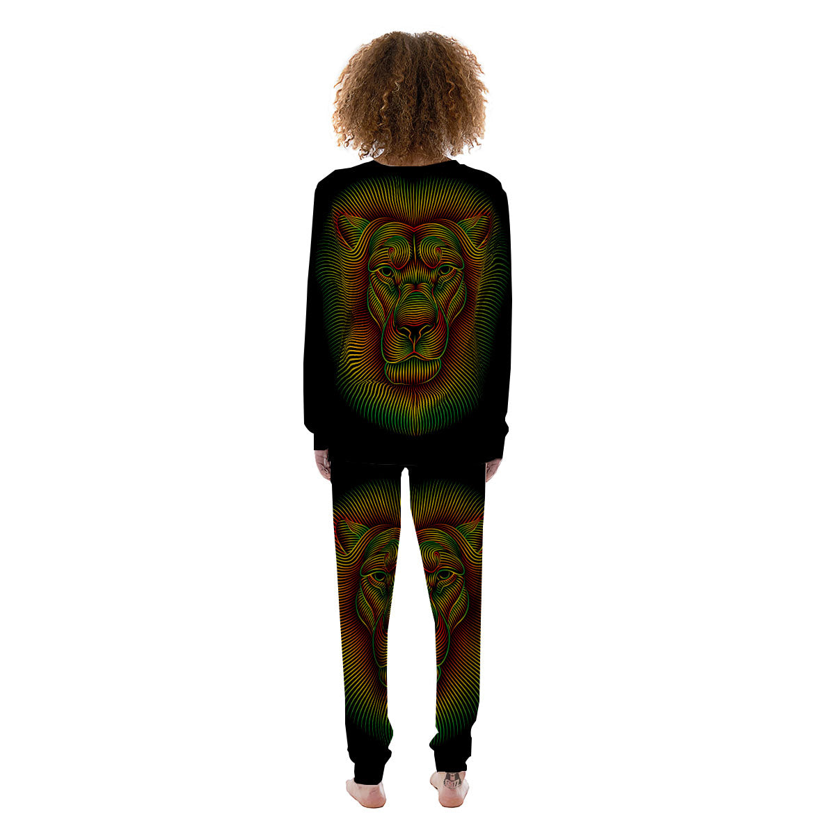 Lion Rasta Print Women's Pajamas-grizzshop