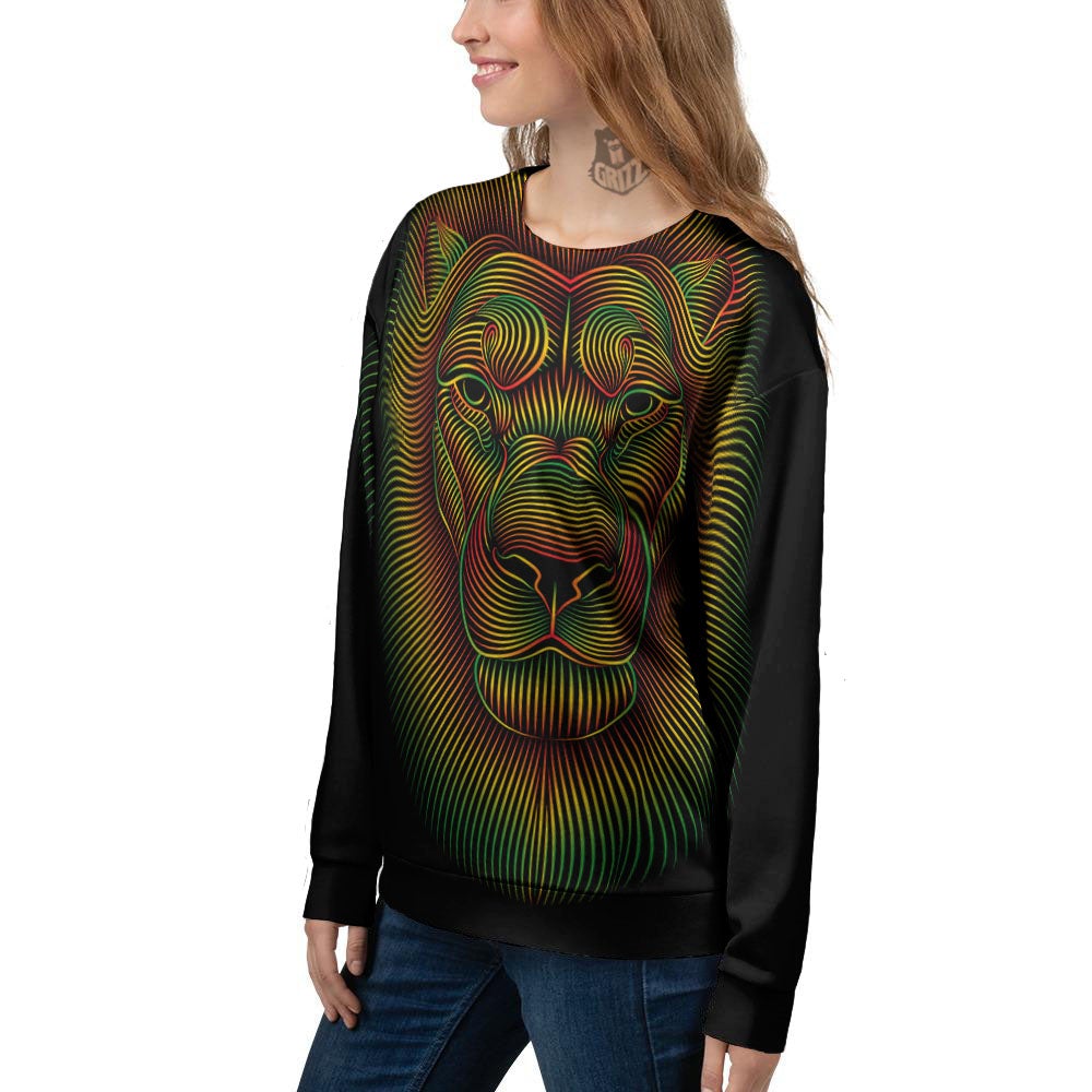 Lion Rasta Print Women's Sweatshirt-grizzshop