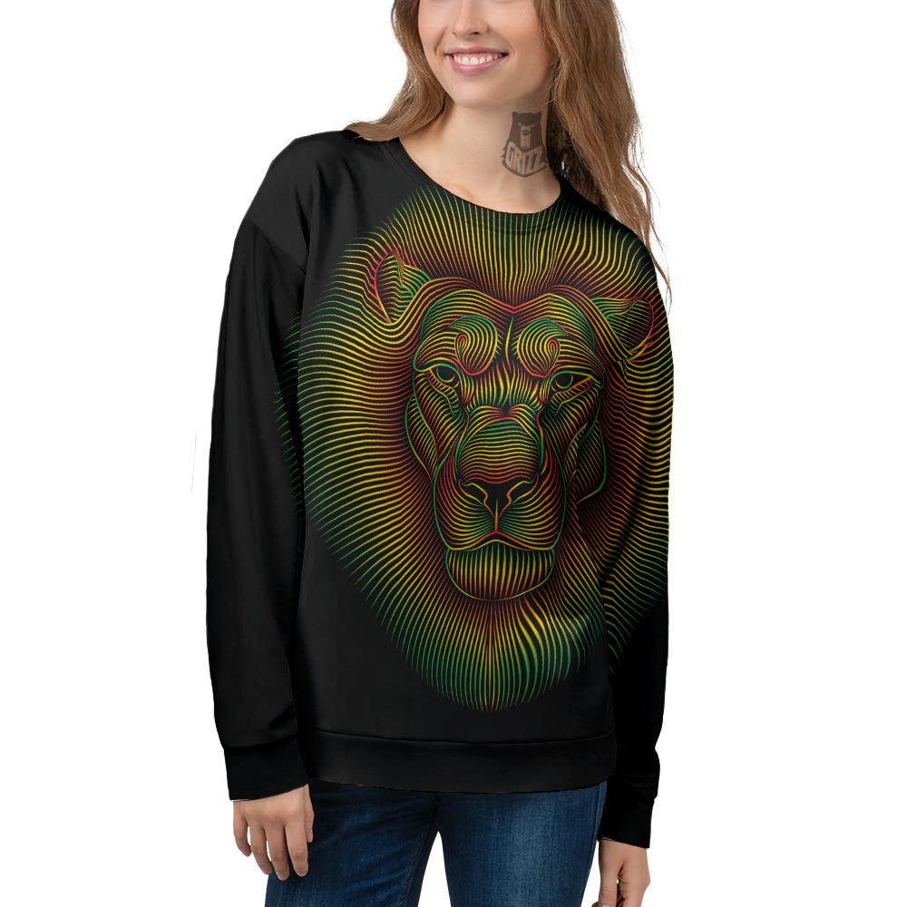 Lion Rasta Print Women's Sweatshirt-grizzshop