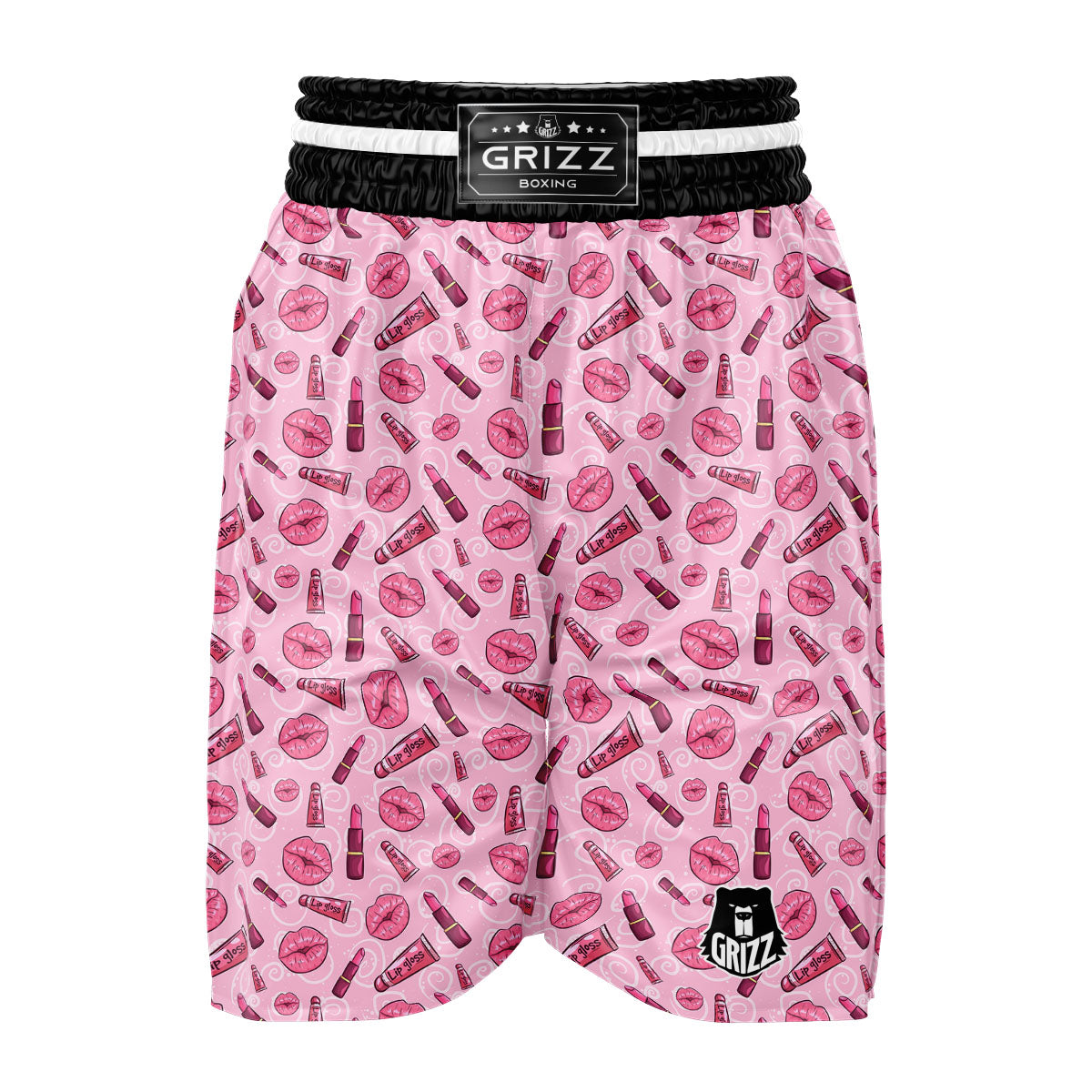 Lips Funky Kiss Print Pattern Boxing Shorts-grizzshop
