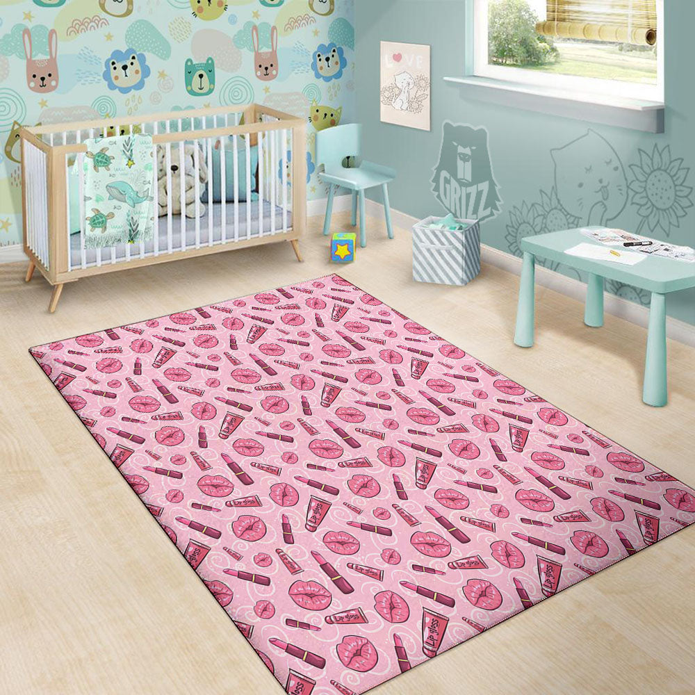 Lips Funky Kiss Print Pattern Floor Mat-grizzshop
