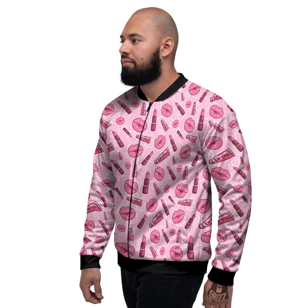 Lips Funky Kiss Print Pattern Men's Bomber Jacket-grizzshop