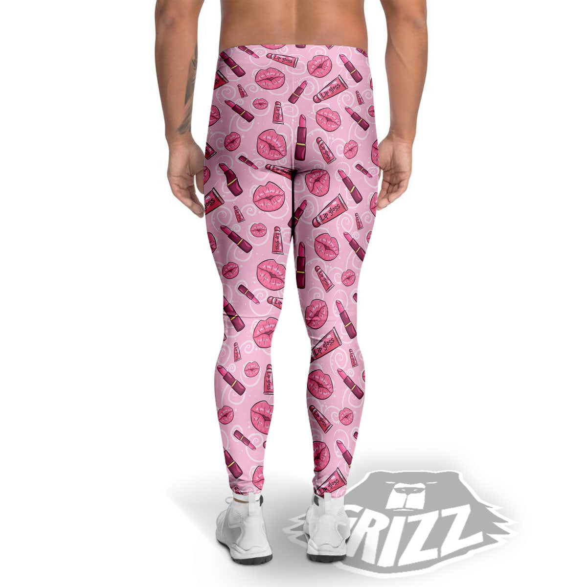 Lips Funky Kiss Print Pattern Men's Leggings-grizzshop