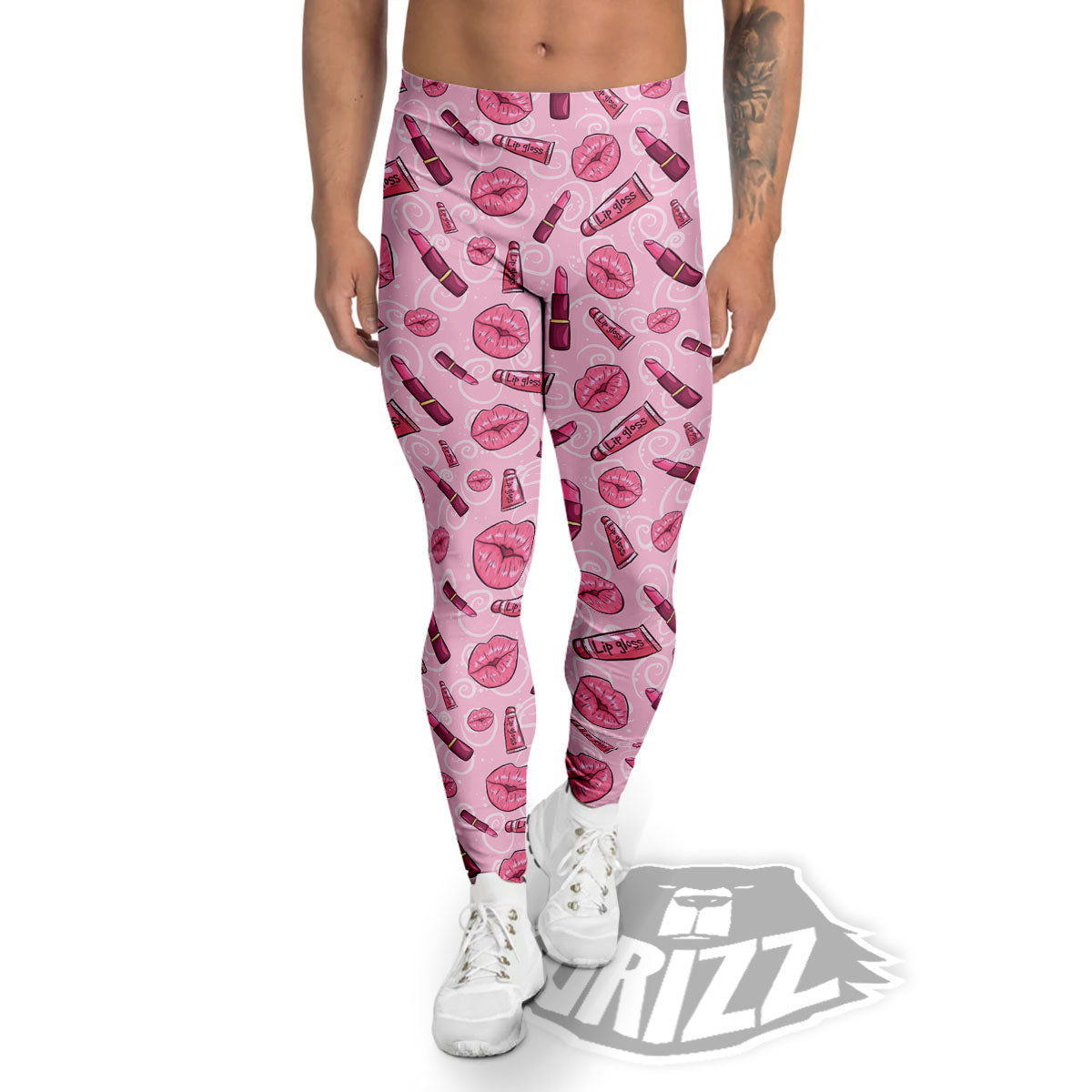 Lips Funky Kiss Print Pattern Men's Leggings-grizzshop