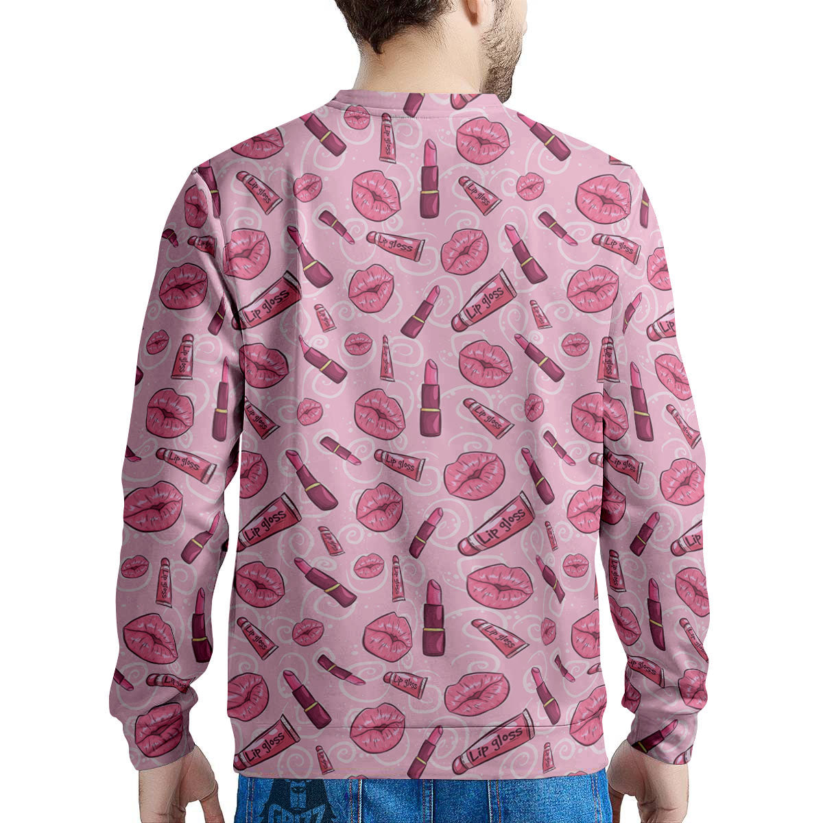 Lips Funky Kiss Print Pattern Men's Sweatshirt-grizzshop