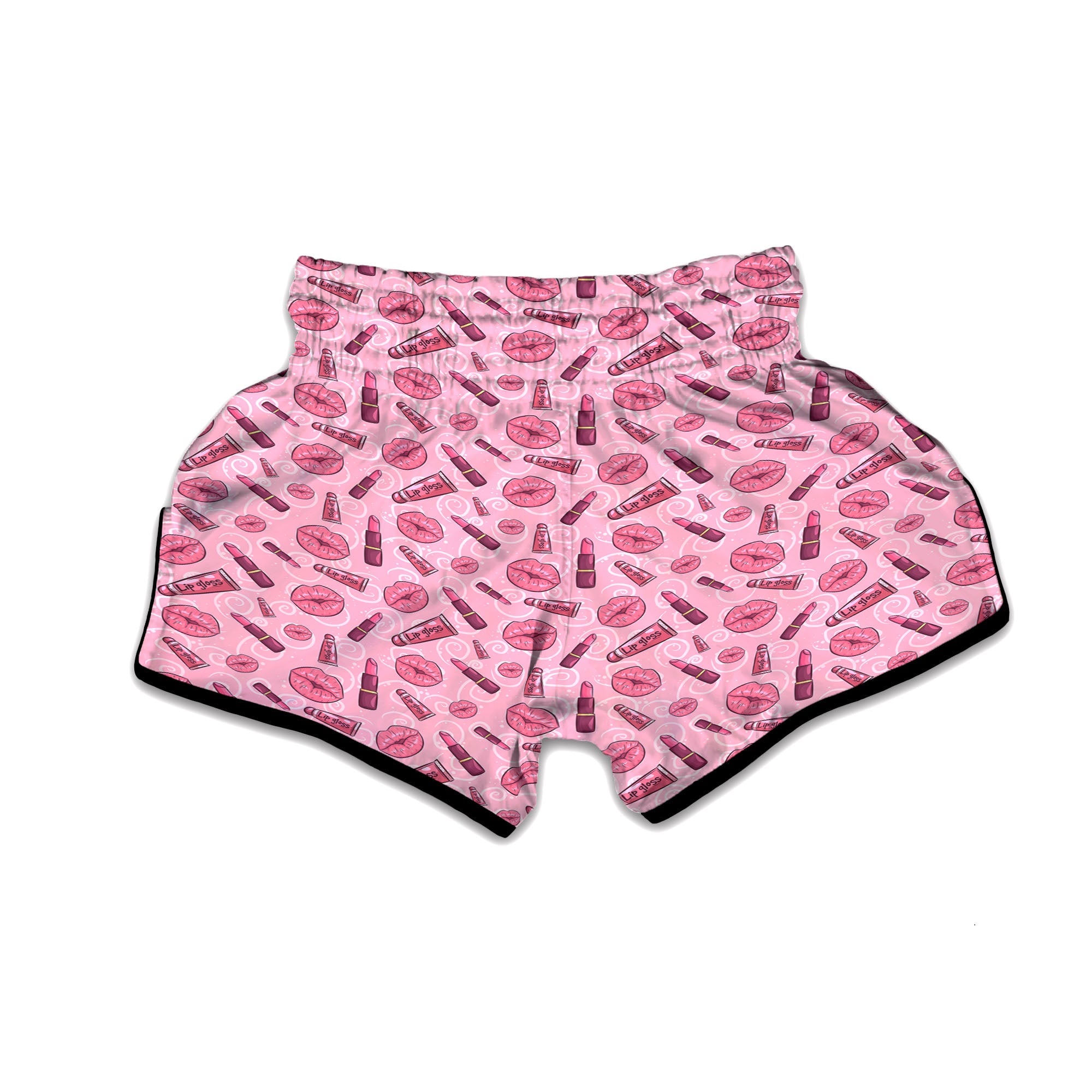 Lips Funky Kiss Print Pattern Muay Thai Boxing Shorts-grizzshop