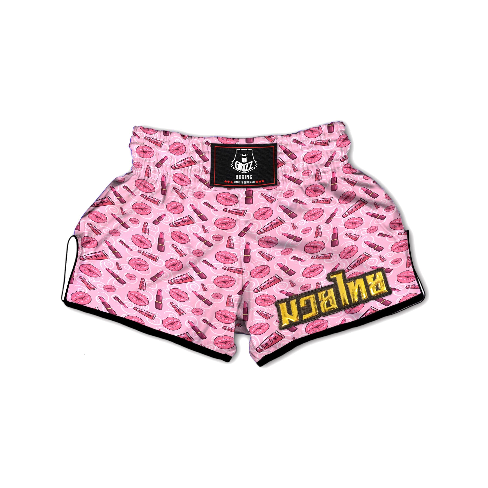 Lips Funky Kiss Print Pattern Muay Thai Boxing Shorts-grizzshop