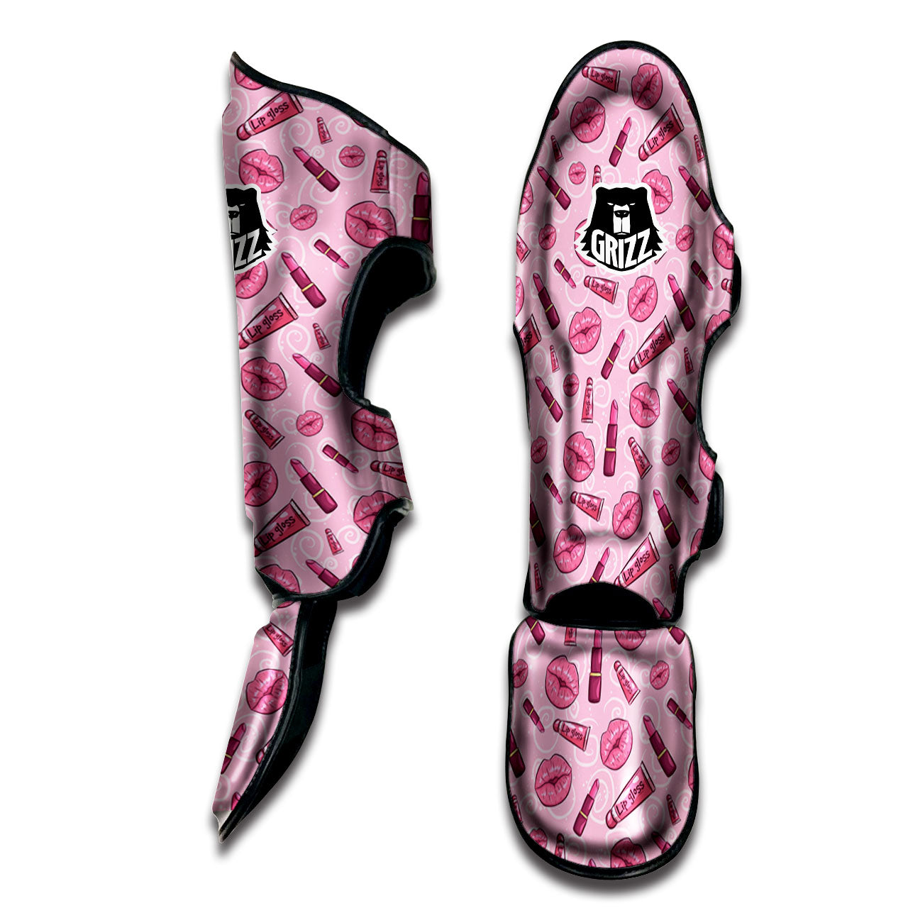 Lips Funky Kiss Print Pattern Muay Thai Shin Guards-grizzshop
