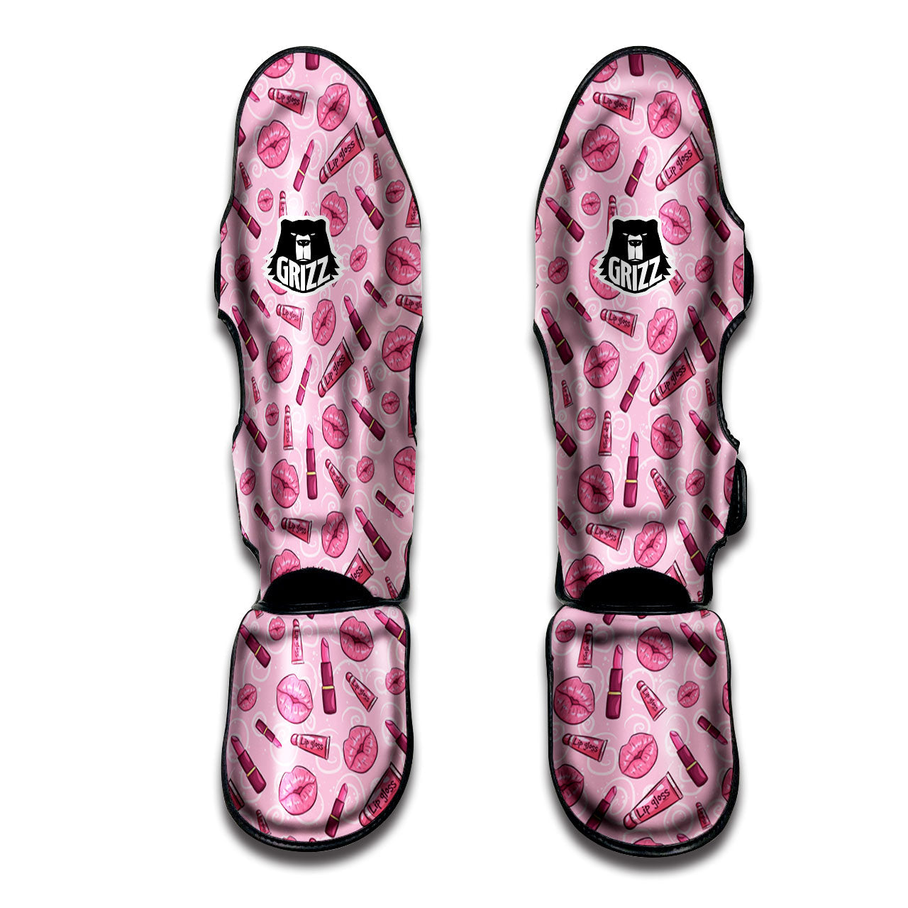 Lips Funky Kiss Print Pattern Muay Thai Shin Guards-grizzshop