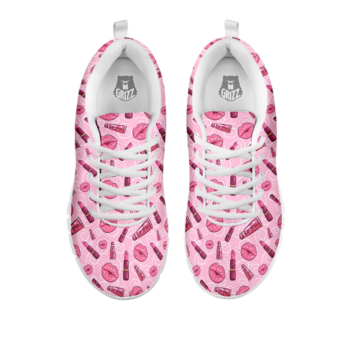 Lips Funky Kiss Print Pattern White Sneaker-grizzshop