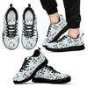 Lips Panda Pattern Print Black Sneaker Shoes For Men Women-grizzshop