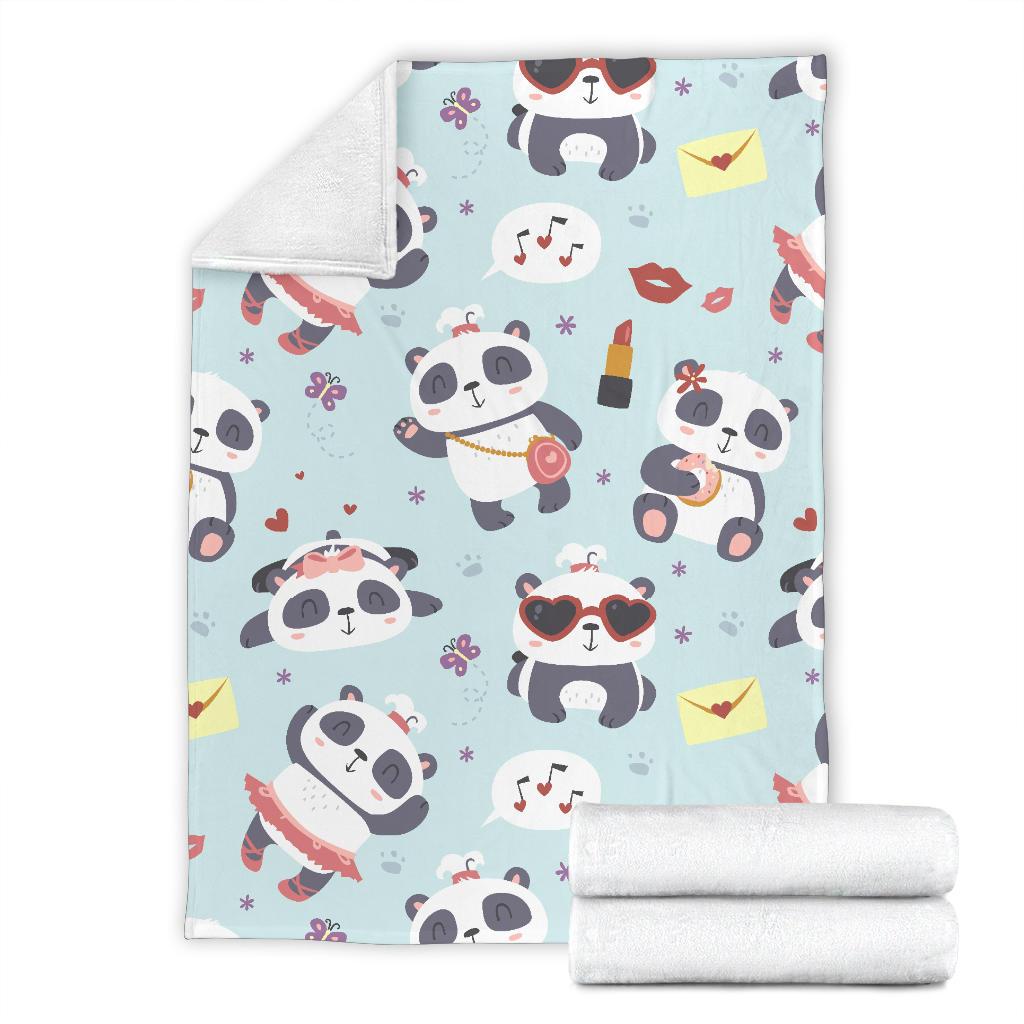 Lips Panda Pattern Print Blanket-grizzshop