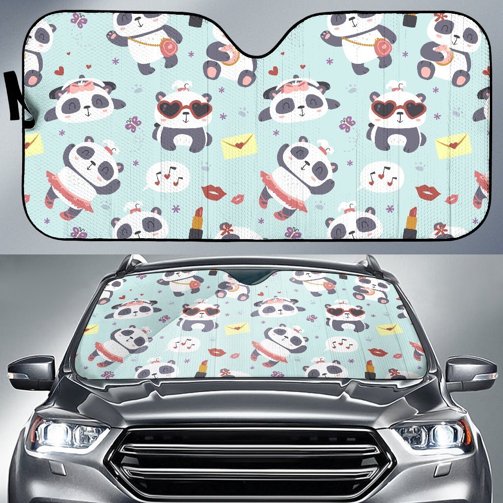 Lips Panda Pattern Print Car Sun Shade-grizzshop