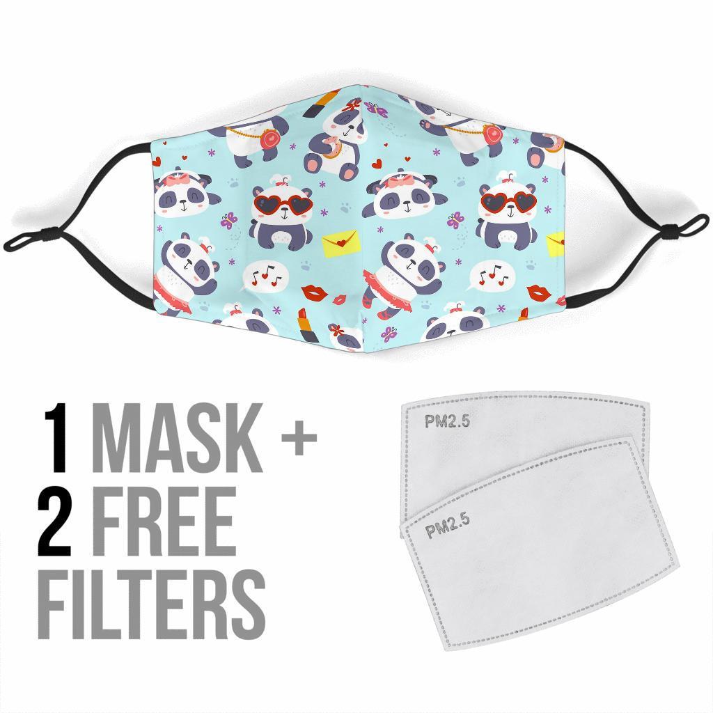 Lips Panda Pattern Print Face Mask-grizzshop