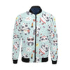 Lips Panda Pattern Print Men's Bomber Jacket-grizzshop