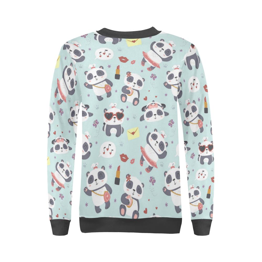 Lips Panda Pattern Print Women's Sweatshirt-grizzshop