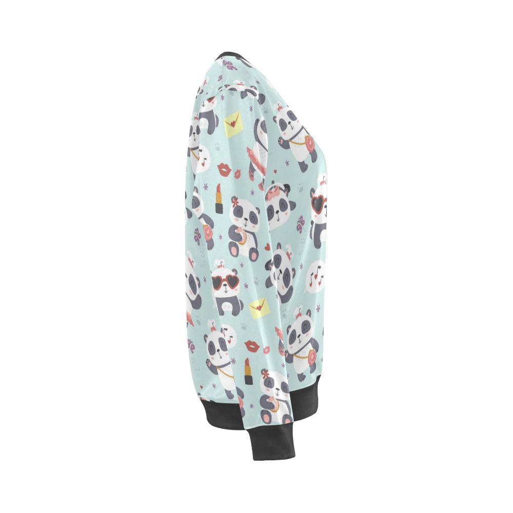 Lips Panda Pattern Print Women's Sweatshirt-grizzshop