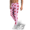 Lips Pink And Red Print Pattern Men's Leggings-grizzshop