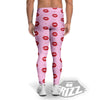 Lips Pink And Red Print Pattern Men's Leggings-grizzshop