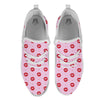 Lips Pink And Red Print Pattern White Athletic Shoes-grizzshop