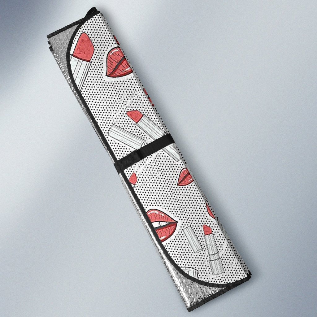 Lipstick Red Lips Pattern Print Car Sun Shade-grizzshop