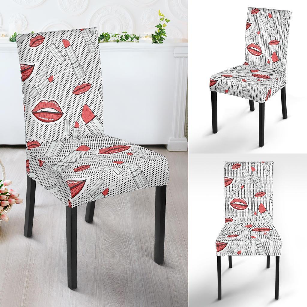 Lipstick Red Lips Pattern Print Chair Cover-grizzshop