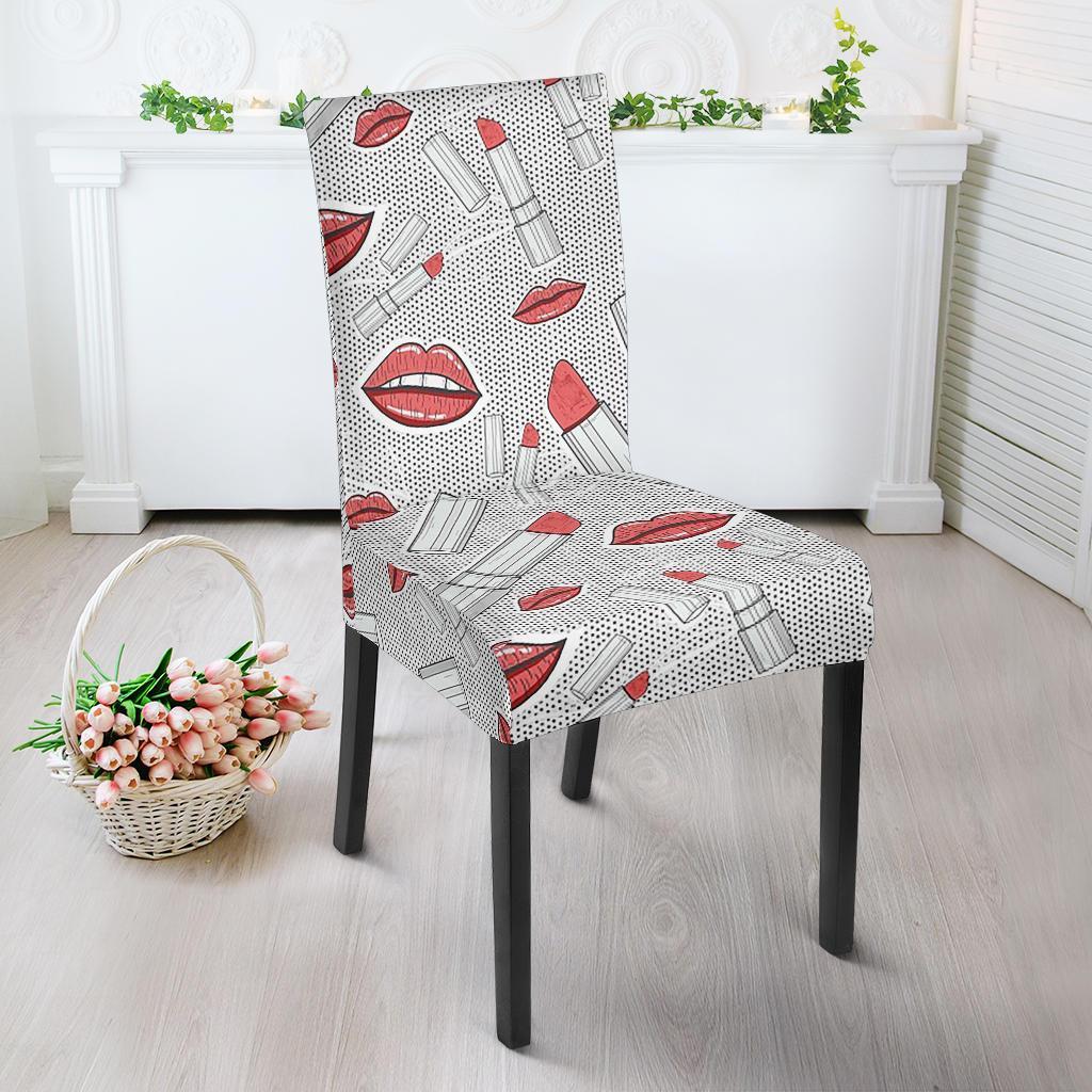 Lipstick Red Lips Pattern Print Chair Cover-grizzshop