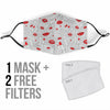 Lipstick Red Lips Pattern Print Face Mask-grizzshop