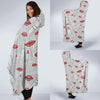 Lipstick Red Lips Pattern Print Hooded Blanket-grizzshop