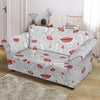 Lipstick Red Lips Pattern Print Loveseat Cover-grizzshop